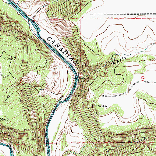 Topographic Map of Early Canyon, NM