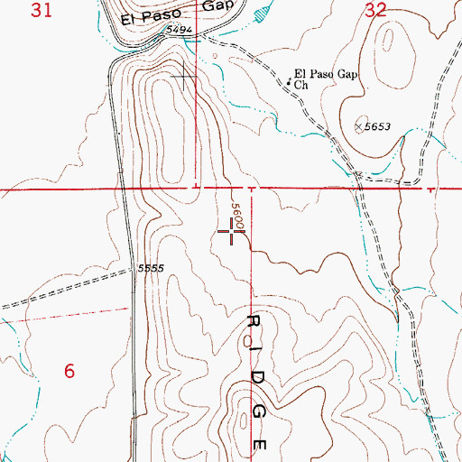 Topographic Map of El Paso Ridge, NM