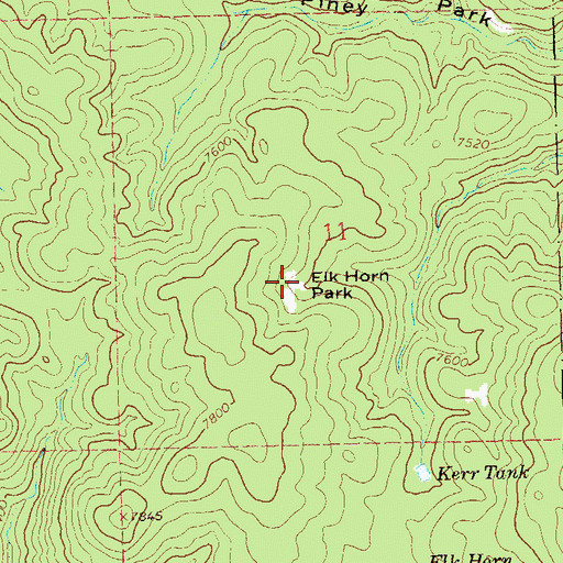 Topographic Map of Elk Horn Park, NM