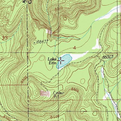 Topographic Map of Lake Erin, NM