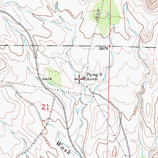 Topographic Map of Flying X Ranch, NM