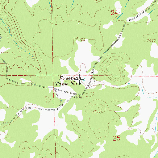 Topographic Map of Freeman Tank Number 2, NM
