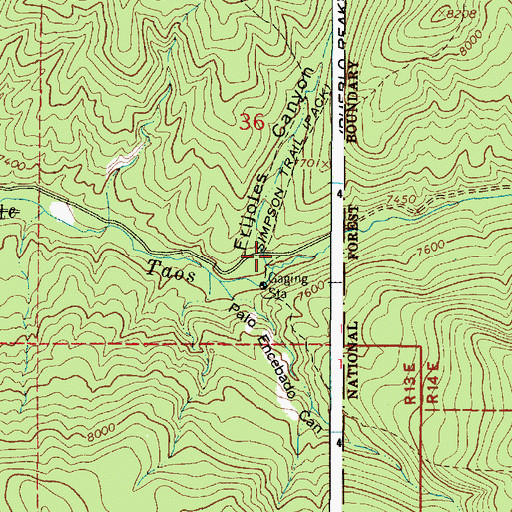 Topographic Map of Frijoles Canyon, NM