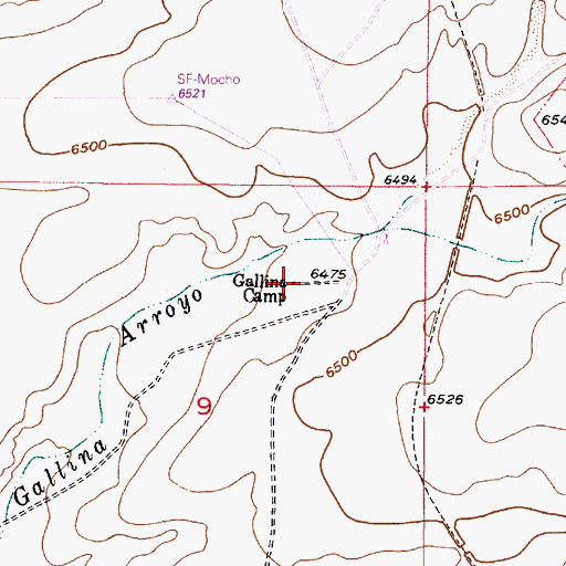 Topographic Map of Gallina Camp, NM