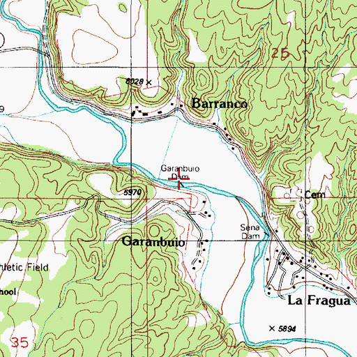 Topographic Map of Garanbuio Dam, NM