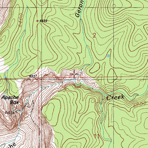 Topographic Map of Geronimo Draw, NM