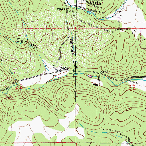 Topographic Map of Gilmore Canyon, NM