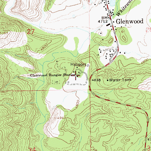 Topographic Map of Glenwood Ranger Station, NM