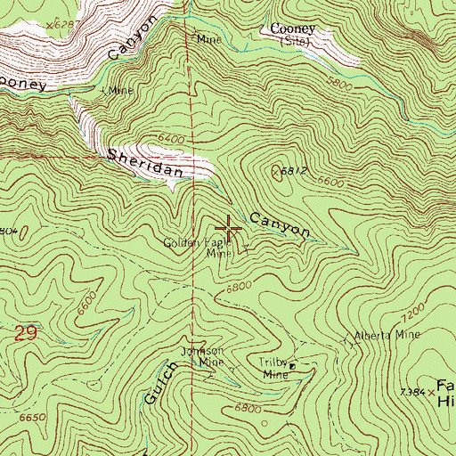 Topographic Map of Golden Eagle Mine, NM