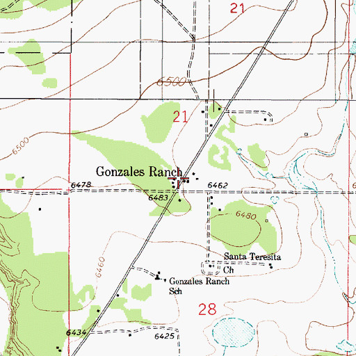 Topographic Map of Gonzales Ranch, NM