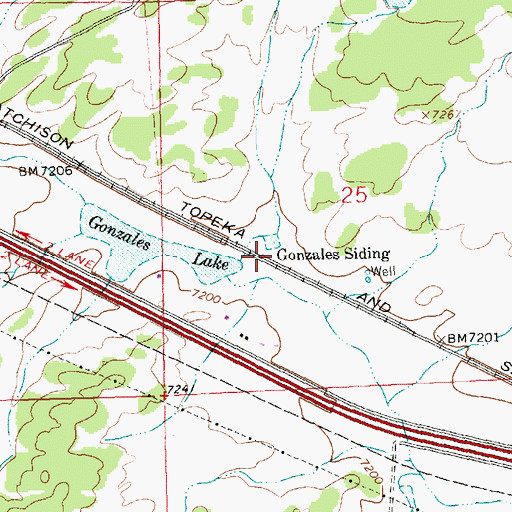 Topographic Map of Gonzales Siding, NM