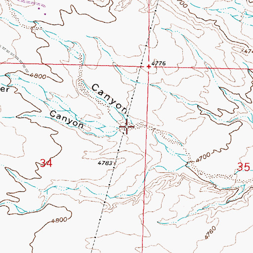 Topographic Map of Gorbon Canyon, NM