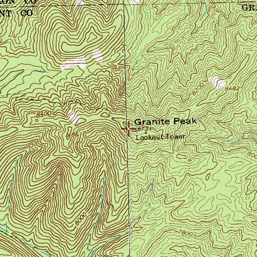 Topographic Map of Granite Peak, NM