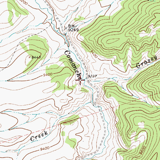 Topographic Map of Grassy Creek, NM