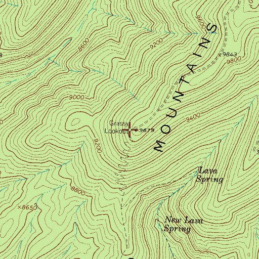 Topographic Map of Grassy Lookout, NM