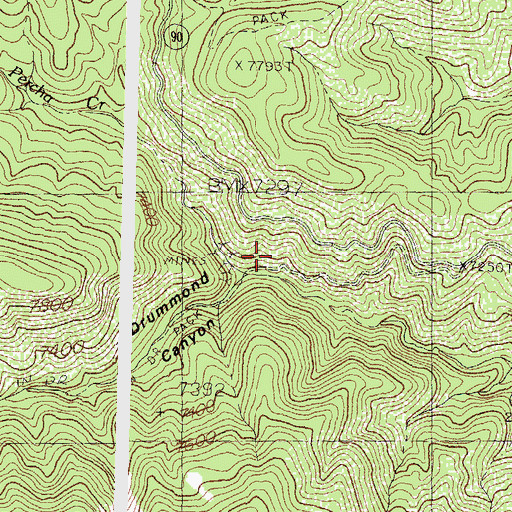 Topographic Map of Gray Eagle Mine, NM