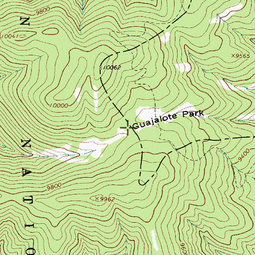 Topographic Map of Guajalote Park, NM