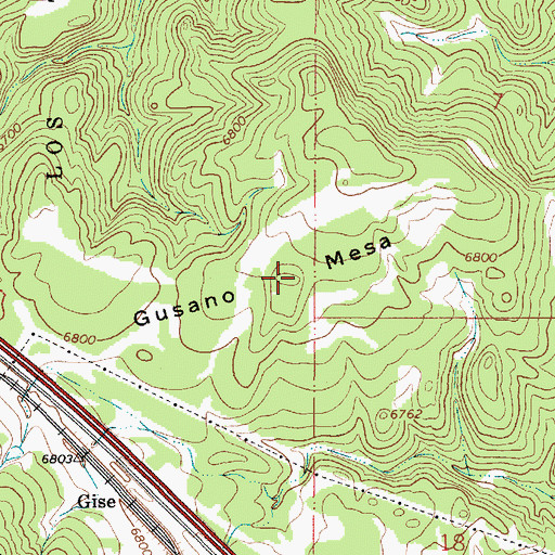 Topographic Map of Gusano Mesa, NM