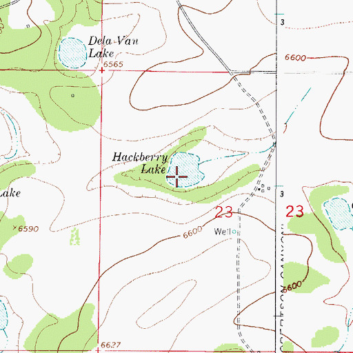 Topographic Map of Hackberry Lake, NM