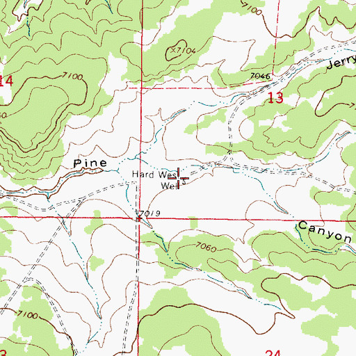 Topographic Map of Hard West Well, NM