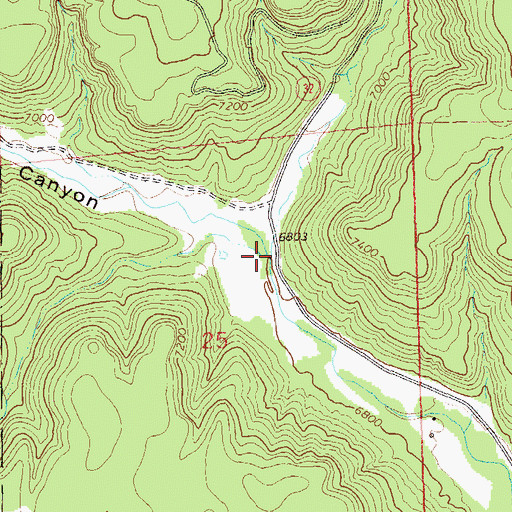 Topographic Map of Hardcastle Canyon, NM
