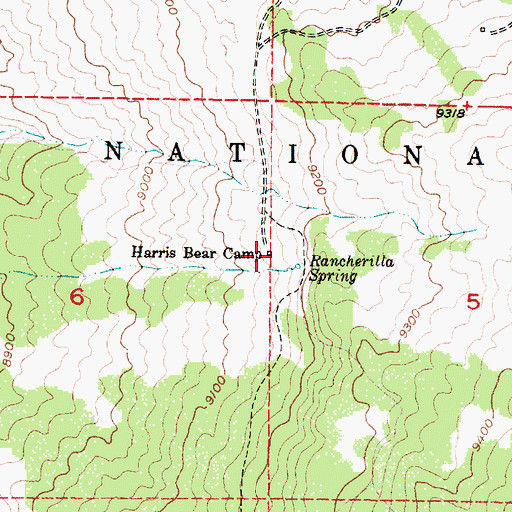 Topographic Map of Harris Bear Camp, NM