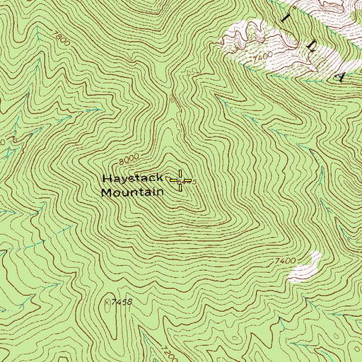 Topographic Map of Haystack Mountain, NM