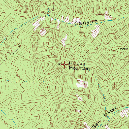 Topographic Map of Holdup Mountain, NM