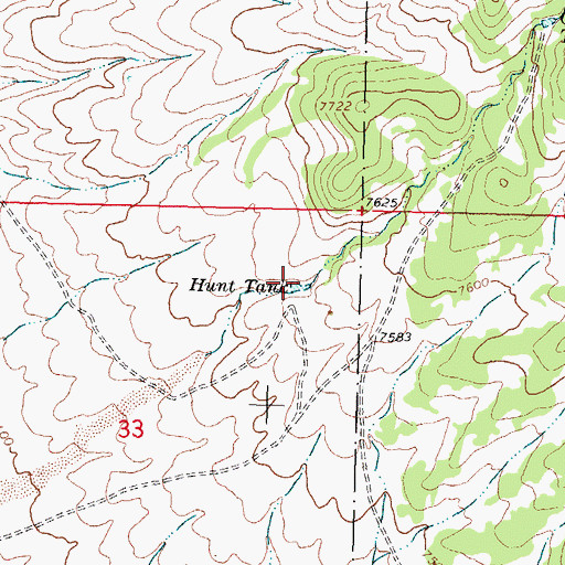 Topographic Map of Hunt Tank, NM