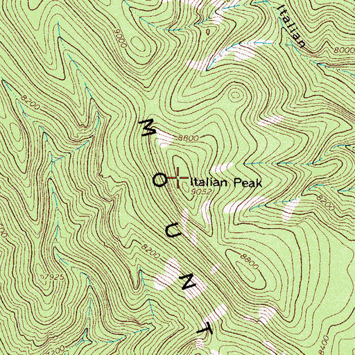 Topographic Map of Italian Peak, NM