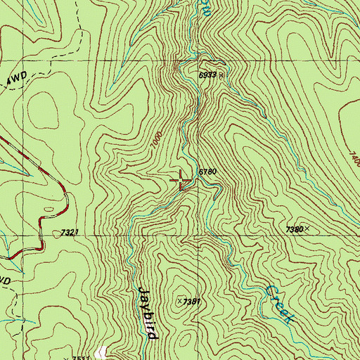 Topographic Map of Jaybird Canyon, NM
