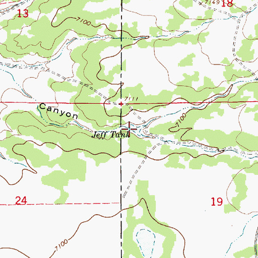 Topographic Map of Jeff Tank, NM