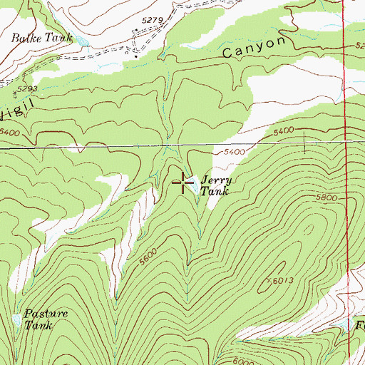 Topographic Map of Jerry Tank, NM