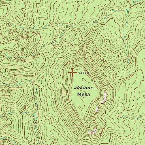Topographic Map of Joaquin Mesa, NM