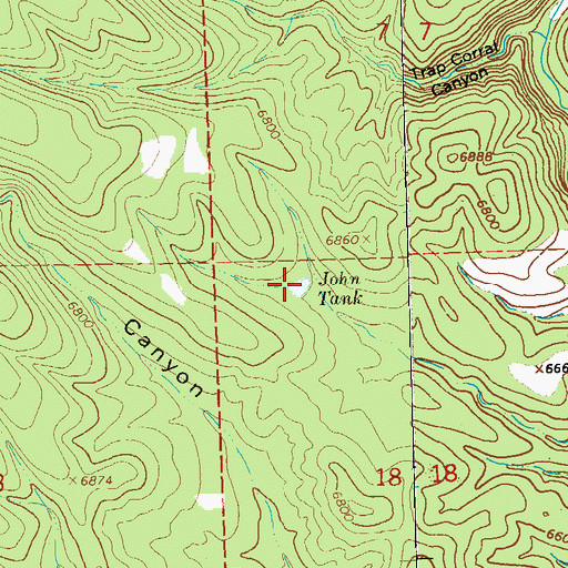 Topographic Map of John Tank, NM