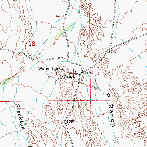 Topographic Map of P Ranch, AZ