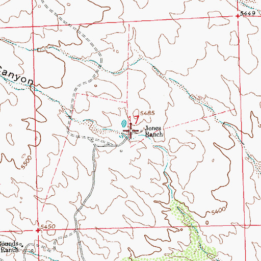 Topographic Map of Jones Ranch, NM