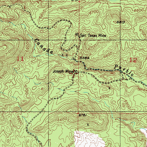 Topographic Map of Joseph Mine, NM