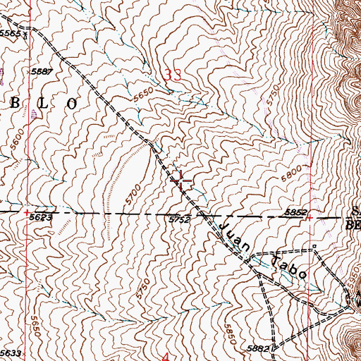 Topographic Map of Juan Tabo Canyon, NM