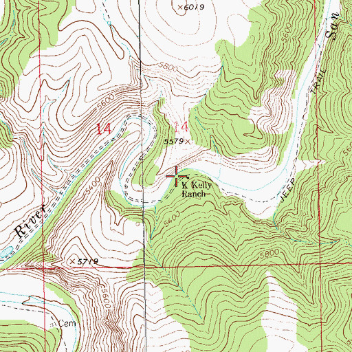 Topographic Map of K Kelly Ranch, NM