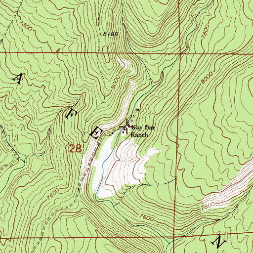 Topographic Map of Kay Bar Ranch, NM