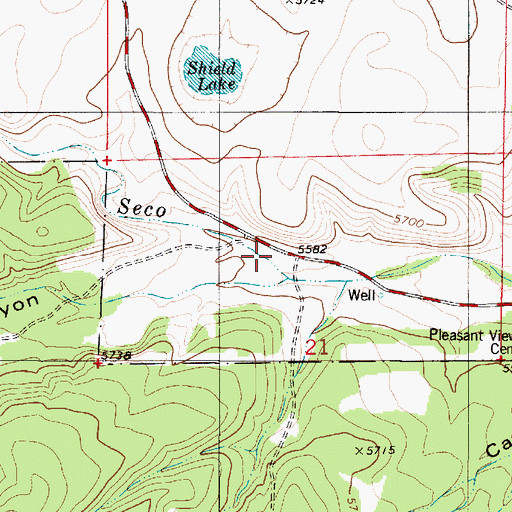 Topographic Map of Kyle Harrison Canyon, NM