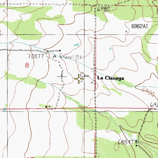 Topographic Map of La Cienega Mission, NM