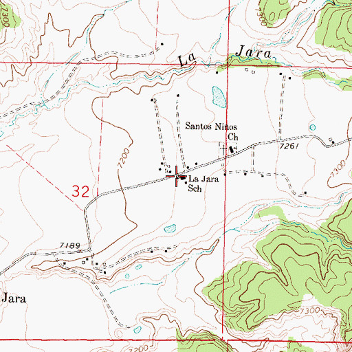 Topographic Map of La Jara School, NM