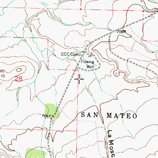 Topographic Map of La Mosca Canyon, NM