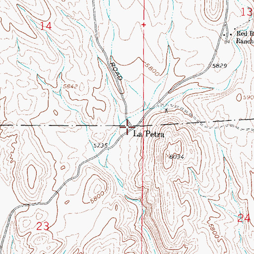 Topographic Map of La Petra, NM
