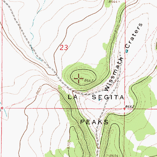 Topographic Map of La Segita Peaks, NM