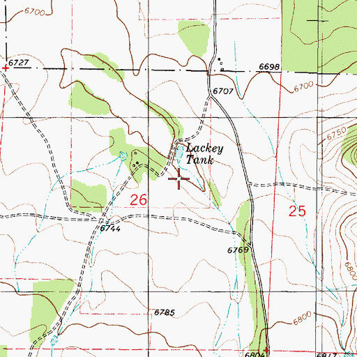 Topographic Map of Lackey Ranch, NM