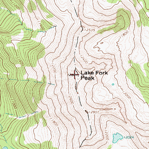 Topographic Map of Lake Fork Peak, NM