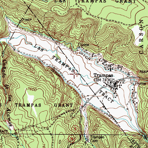 Topographic Map of Las Trampas Tract, NM